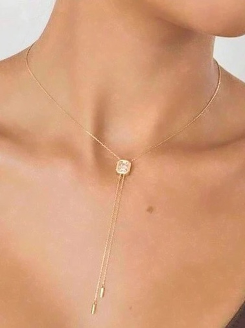 Gold Pendant Drop Necklace